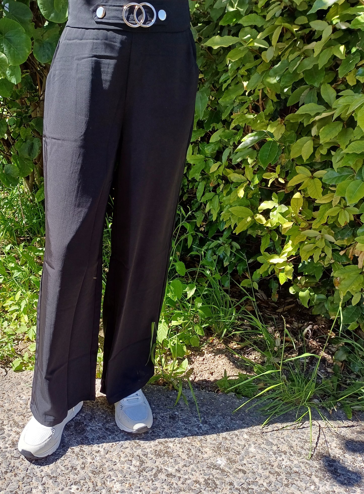Pantalon en tissu noir