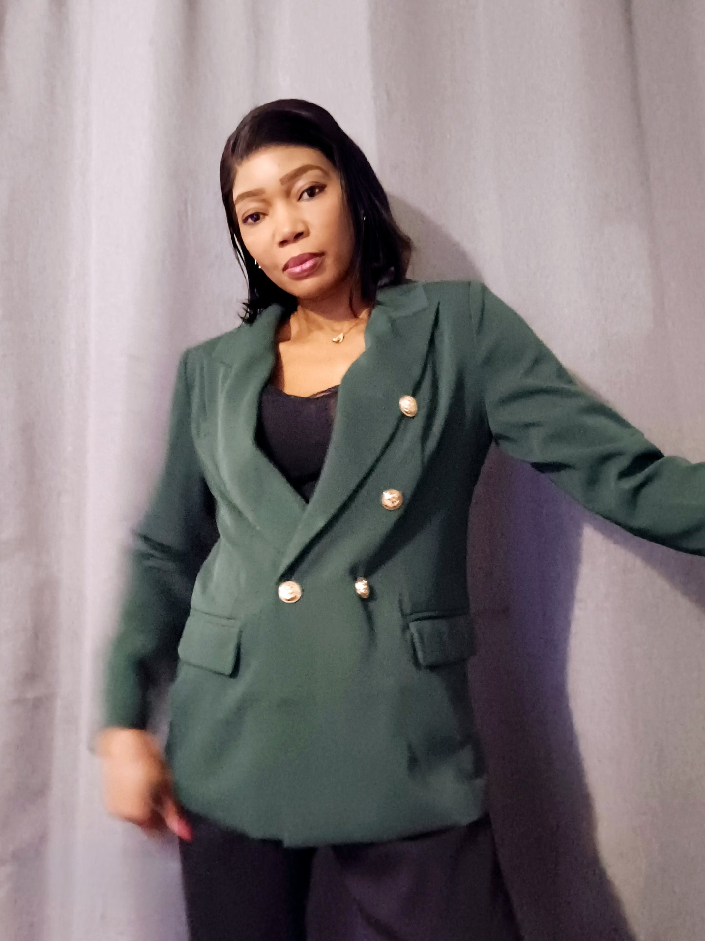 Blazer chic doré vert