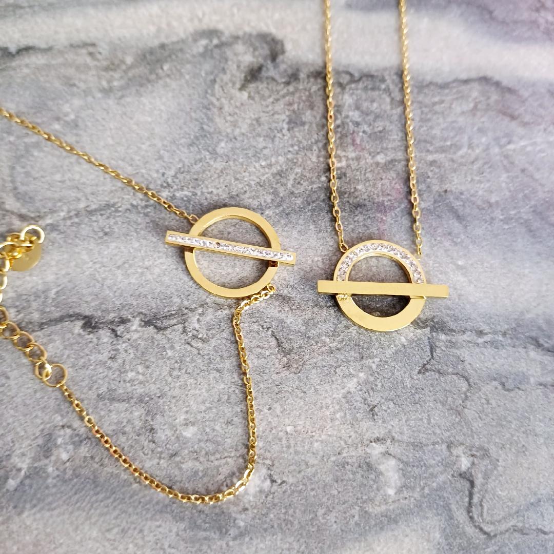 Ensemble Collier - Bracelet cercle barré