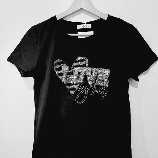 Tee-shirt LOVE YOU noir