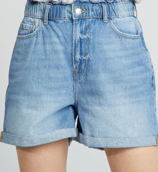 Short en jean taille élastique