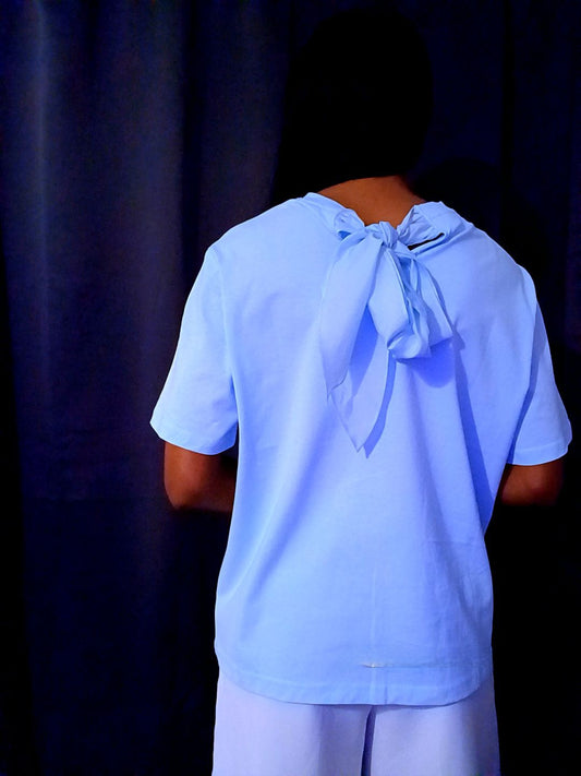 T-shirt en coton bleu turquoise