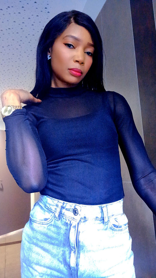 Body en tulle noir