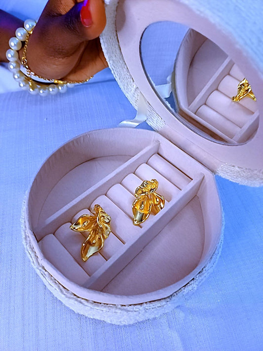Boucles d'oreilles fleurs en acier inoxydable